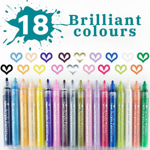 Stylo de peinture acrylique Non toxique à faible odeur d'eau, permanent, marqueur étanche, en céramique, prix en gros, 18 pièces par paquet, livraison gratuite - Product Image 2