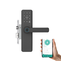 Cerradura Inteligente para Puerta con Wi-Fi, Control por Aplicación Tuya, Huella Dactilar, Pantalla Táctil, Teclado Numérico, Llave, Aleación de Aluminio, Almacenamiento en la Nube para Puerta de Aluminio