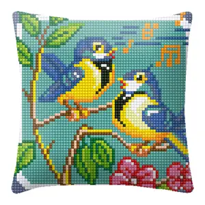 2023 New Cross Stitch Thủ Công Mỹ Nghệ Hai Con Chim Trên Cây Mô Hình Thêu Gối Đệm Bìa