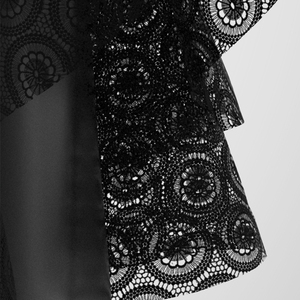 <span class=keywords><strong>Abito</strong></span> da sera di lusso nero abiti di seta da donna eleganti da donna in <span class=keywords><strong>Organza</strong></span> ricamati lunghi Maxi abiti da notte di seta da donna - Product Image 6