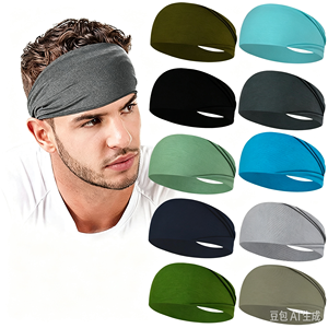 Polyester Yoga Sports <b>Headband</b> Sweat Wicking Quick Dry Anti Slip Custom Logo <b>Running</b> Hair Bands <b>Women</b> Men Hair Accessories - Product Image 6