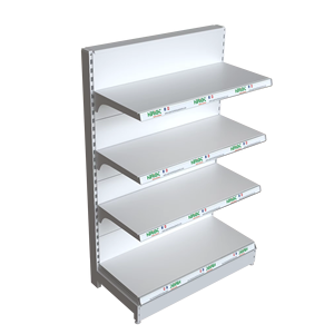 Système de rayonnage gondole symétrique double face pour supermarché, idéal pour l'organisation des rangées centrales en gros - Product Image 1