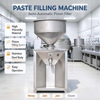 Machine de remplissage verticale de bureau à piston pour huiles comestibles, crèmes, gels, sauces épaisses et pâtes