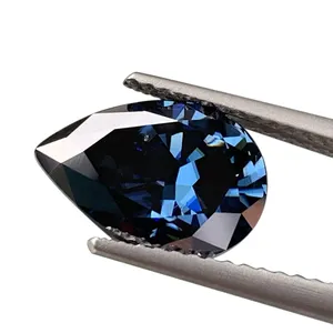 Wholesale price carat fancy shape pear cut brilliant gem loose stone color grey blue moissanite diamond