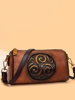 Sac bandoulière tendance pour femme en PU durable avec doublure en polyester, bouton et chaîne décoratifs, idéal pour les soirées