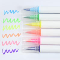 Stylo double pointe fluorescent vibrant, marqueur aquarelle, pinceau souple, pointe fine 0,4 mm pour calligraphie manuelle et dessin de contour