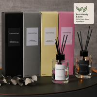 Ensemble diffuseur de parfum en verre transparent dégradé rose avec bâtonnets, marque privée, parfum Freesia, vente en gros, coffret cadeau pour hôtel, spa, petite amie