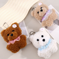 Nouveau porte-clés ours en peluche 3D mignon et doux, écologique, pendentif de sac, couleurs personnalisables