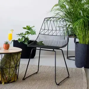 New design wholesale high quality living room metal wire chair Iron wire outdoor chair