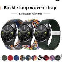 Bracelet de montre en nylon tressé avec fermoir à pression, compatible avec les montres GT 3/4/5/6 Pro 20/22 mm