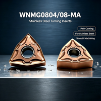 DLT WNMG080404/08-MA Plaquettes de tournage triangulaires PVD à 8 coupes, outils de finition pour tours CNC automatiques OEM pour acier inoxydable et acier au carbone