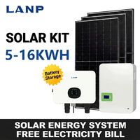 Sistema Híbrido de Paneles Solares Fuera de la Red de 5kW - 16kW, Sistema de Almacenamiento de Energía Solar de 10kW 15kW, Kit Completo con Batería e Inversor