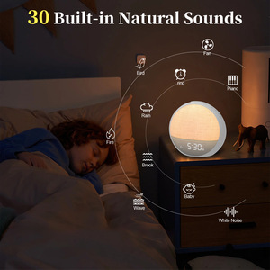 2025 nouveau bruit blanc sommeil atmosphère lampe réveil coloré lumière Simulation lumière du <span class=keywords><strong>jour</strong></span> réveil en plastique Durable - Product Image 3