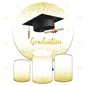 2024 glitter round backdrop stand for graduation backdrops for photoshoot parties tension background