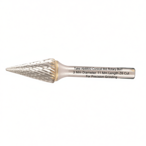 ดอกสว่านโรตารี่แบบกรวย Ab8800 ขนาดเส้นผ่านศูนย์กลาง 3 มม. ความยาว 11 มม. แบบ Z6 สำหรับการเจียรที่แม่นยำ - Product Image 2