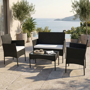 Ensemble de meubles d'extérieur en rotin tressé 4 pièces <span class=keywords><strong>pas</strong></span> <span class=keywords><strong>cher</strong></span> en promotion pour patio et jardin – Canapé en rotin d'extérieur - Product Image 1