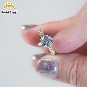 Anillo de Compromiso y Matrimonio de Oro Macizo de 10K y 18K con Diamante Cultivado en Laboratorio de 1CT-3CT, Estilo Clásico, Certificado IGI, para Fiestas - Product Image 5