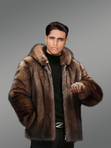 <span class=keywords><strong>Manteau</strong></span> Trench de Luxe en Vison pour <span class=keywords><strong>Homme</strong></span> avec Capuche, <span class=keywords><strong>Manteau</strong></span> <span class=keywords><strong>Court</strong></span> en <span class=keywords><strong>Fourrure</strong></span> de Haute Qualité, Marron, Tendance Hiver, Vente en Gros - Product Image 2