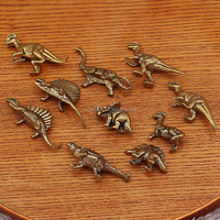 Ensemble de figurines miniatures de dinosaures en laiton moderne - 10 styles, jouets en métal faits à la main, décorations pour la maison, objets de collection, cadeaux de graduation et d'anniversaire