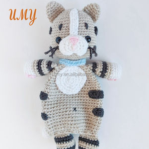 Gatito de ganchillo hecho a mano, juguete suave para bebé, edredón para dormir Doudou, gato, vey Lovey - Product Image 4