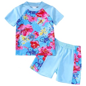 Maillot de bain décontracté 2 pièces pour petites filles (12 mois - 8 ans) - Haut et short - Idéal pour la plage, la natation, le surf, les vacances et les cours - Fabricant - Product Image 3