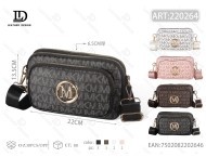 Borsa a Tracolla a Tre Strati per Donna in Microfibra e Pelle Sintetica con Motivo a Lettere e Chiusura a Zip per Tutte le Stagioni - Product Image 1