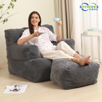 Prix d'usine Meubles de salon comprimé confortable désossé pouf paresseux canapé chaise canapé siège unique