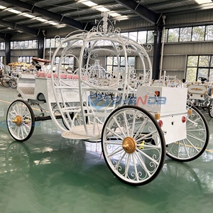 Charrette de mariage électrique sans chevaux, chariot à quatre roues, calèche citrouille, calèche tirée par des chevaux à vendre - Product Image 2
