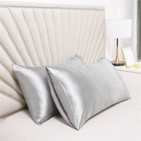Taie d'oreiller carrée en satin de soie doux, avec fermeture éclair enveloppante, pour usage hôtelier, en pure soie de mûrier d'imitation, prix de gros