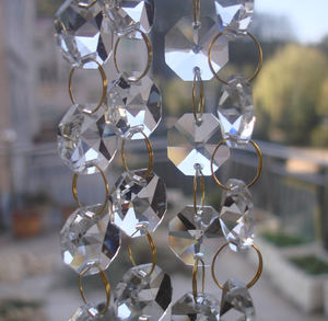 Guirnalda de cristal transparente para boda, cadena con anillo de oro, MH-12865 - Product Image 6