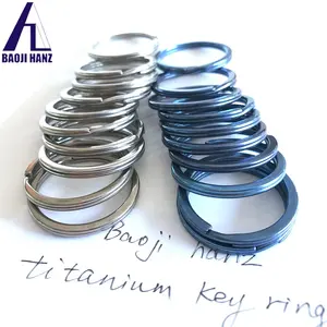 Cincin gantungan kunci titanium padat OD18mm OD20mm modis