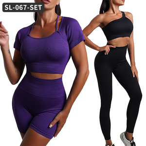 Setelan pakaian dalam wanita, pakaian dalam wanita elastis, celana Yoga, celana dalam ketat, pakaian dalam kebugaran, celana dalam olahraga, mulus, cepat kering, Eropa, Amerika, untuk wanita - Product Image 3