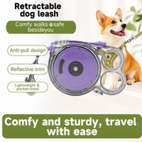 Laisse rétractable transparente pour chien, laisse en nylon réfléchissante de 3 m pour petits chiens et chats
