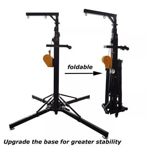 El-krank çelik bayrak direği mobil aydınlatma standı tekerlekler ile katlanabilir demir cep vitrin rafı asılı çubuk standı hoparlör raf - Product Image 2