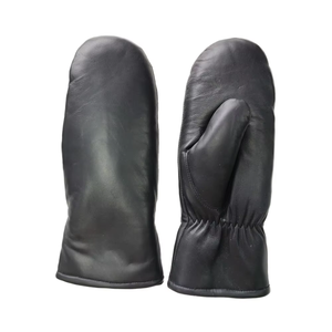 <span class=keywords><strong>Gants</strong></span> d'hiver pour femmes, écologiques, respirants, longueur poignet, chauds et confortables, en cuir véritable et fourrure de mouton brun - Product Image 3