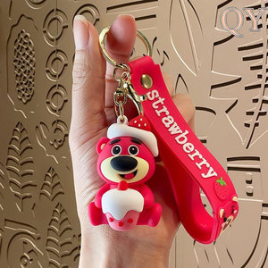 QY dessin animé ours porte-clés mignon poupée pendentif Kawaii sac breloque porte-clés voiture accessoire cadeau pour femmes et - Product Image 2