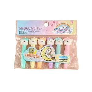 Resaltador <span class=keywords><strong>de</strong></span> papelería, marcador fluorescente <span class=keywords><strong>de</strong></span> <span class=keywords><strong>unicornio</strong></span>, bolígrafo <span class=keywords><strong>de</strong></span> 6 colores, marcador lindo - Product Image 1