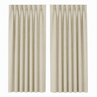 Rideaux occultants modernes de haute précision 360g, luxe discret, finition crème beige, occultation de la lumière >90%, isolants, à effet ondulé/ripple