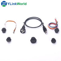 Conector USB 2,0 3,0 a prueba de agua, cable de datos tipo C, macho, hembra, enchufe circular, PCB, mini micro USB, adaptador de cable