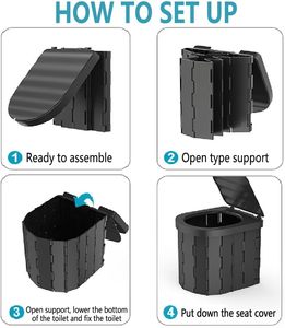 Inodoro Plegable Portátil para Exteriores, Impermeable, de ABS, 20L, para Todas las Estaciones, con Logotipo Personalizado - Product Image 2
