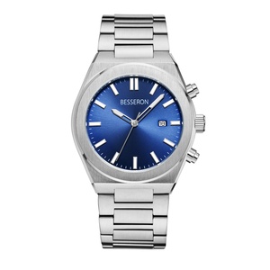 Montre-bracelet à quartz unique pour homme BESSERON, design original, mouvement japonais, style professionnel, bracelet en cuir, tendance - Product Image 5