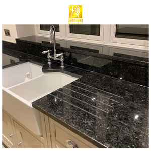 אבן בוטונים אבן טבעית מודרנית מלוטשת אישית גרניט לוחות מטבח דלפק מחיר עליון גרניט אנגולה שחור - Product Image 1