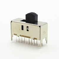 Interrupteur coulissant vertical KD 4P3T DPDT plaqué argent 0,3A 50V DC avec durée de vie de 10 000 cycles pour applications électriques marche/arrêt de guitare
