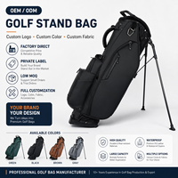 Sac de golf à bandoulière en cuir PU, fabrication directe d'usine OEM, logo personnalisé, couleur personnalisée, imperméable, durable, léger, grande capacité