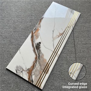 Piastrelle per Gradini Placcate in Oro per Villa, Gradini da 1,2 Metri <span class=keywords><strong>e</strong></span> Piastrelle per Scale in Marmo Resistenti all'Usura, Bordi Arcuati Monoblocco Smaltati - Product Image 3