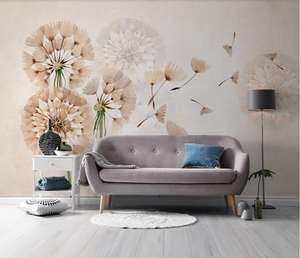 ZHIHAI Carta da Parati Murale 3D Semplice e Alla Moda con Motivo a Soffione e Farfalla Blu per Sfondo TV Rivestimento Murale 3D Effetto Invecchiato - Product Image 6