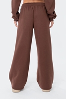 Pantalon de jogging décontracté pour femme, coupe droite, taille élastique, respirant, en coton/polaire, avec logo brodé, idéal pour l'hiver