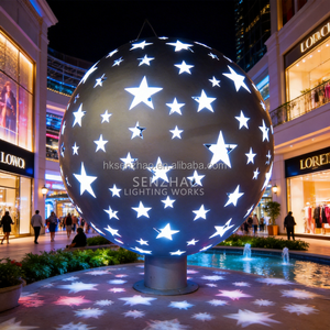 Escultura Metálica Decorativa Senzhao con LED para Jardín, Impermeable IP65, Hermosa Forma de Bola Redonda - Product Image 4