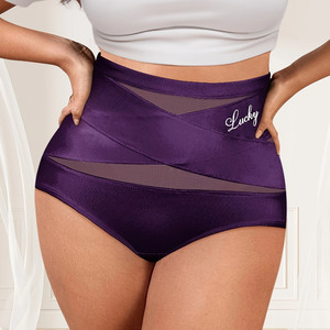 <strong>Plus</strong> <strong>Size</strong> Women's High Waist Briefs Nylon Cotton Breathable Underwear Tummy Control Soft Comfort Panties - Product Image 2