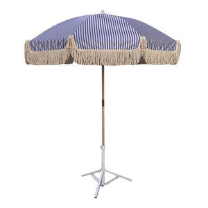Ovida – <span class=keywords><strong>peinture</strong></span> sur bois pour l'extérieur, sans inclinaison, impression de logo personnalisé, <span class=keywords><strong>parapluie</strong></span> de plage extérieur avec pompons - Product Image 2